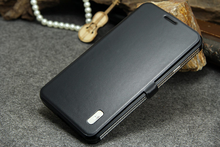 iMatch Luxury Aluminum Metal Bumper Premium Genuine Leather Flip Magnetic Case Cover for Samsung Galaxy Note 3