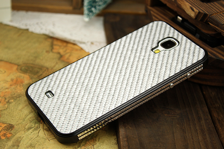 iMatch Luxury Aluminum Metal Bumper Carbon Fiber Back Cover Case for Samsung Galaxy S4 i9500