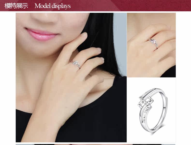 雅宝福 Pt950<em>铂金女士白金戒指</em>情侣<em>对戒</em>正品女