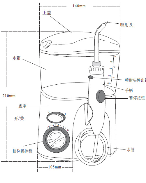 艾尔洗牙器冲牙器 家用电动冲牙机 洁牙器 水牙线 超飞利浦洁碧