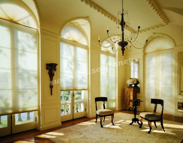 Jiangsu, Zhejiang and Shanghai free shipping 45mm Day and night curtain Fully transparent yarn + Semi shading Honeycomb curtain / organ / hive / heat insulation window curtains