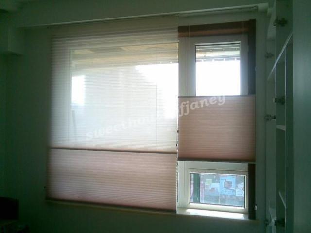 Jiangsu, Zhejiang and Shanghai free shipping 45mm Day and night curtain Fully transparent yarn + Semi shading Honeycomb curtain / organ / hive / heat insulation window curtains