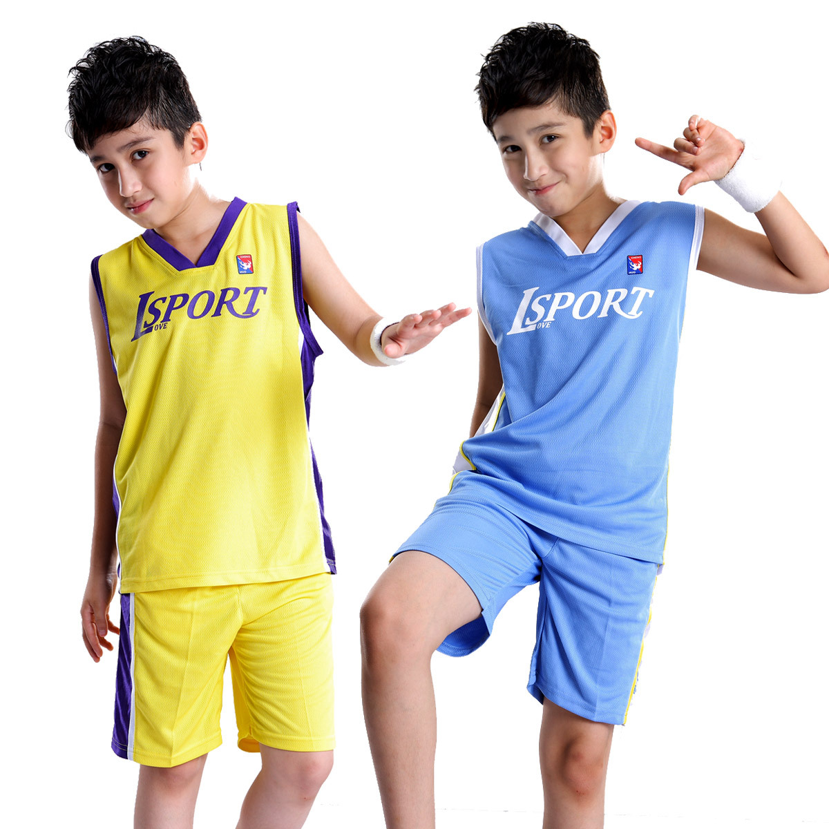 中大男童夏装套装 速干篮球服儿童运动装.真的
