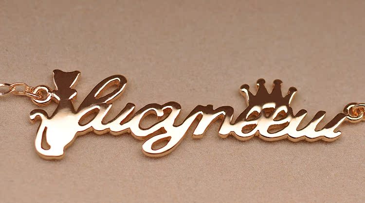 925纯银情侣项链DIY男女个性名字项链定做字