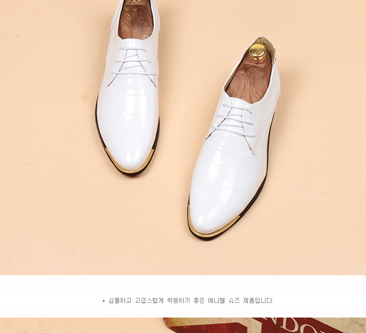 休闲奇芭 2015 新款 韩国时尚尖头潮流漆皮皮鞋