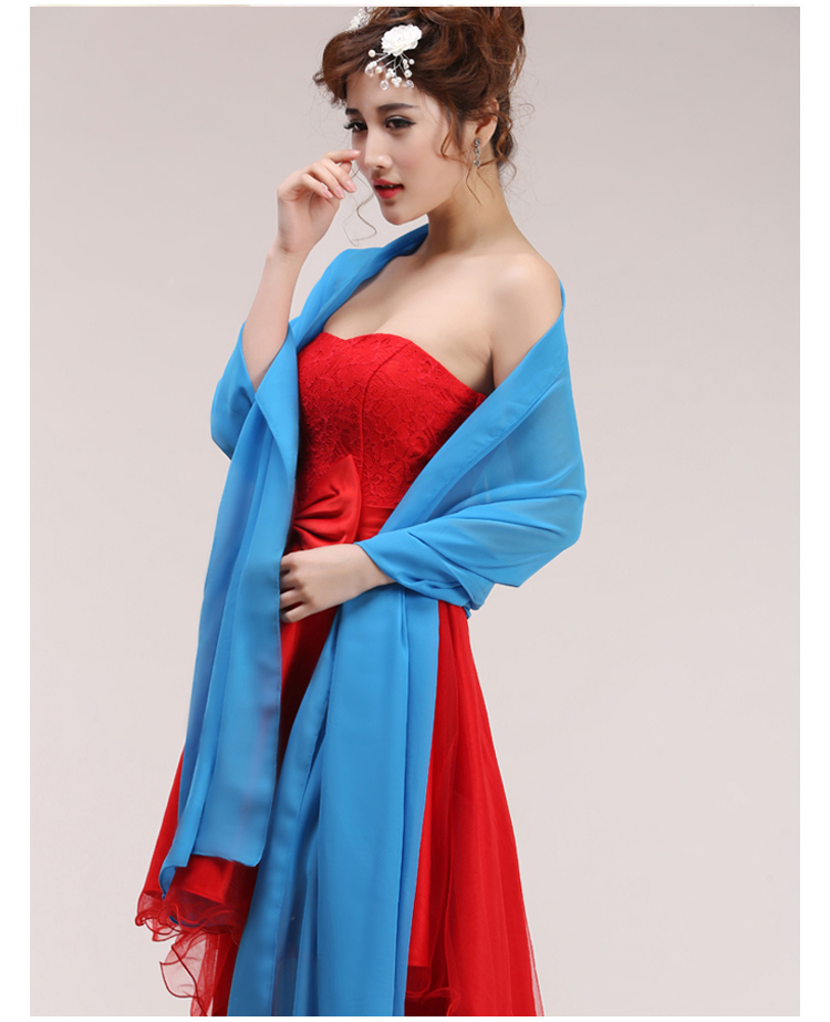 Macria Chiffon Bridal Wedding Shawl Wrap Women's Evening Dress Stole