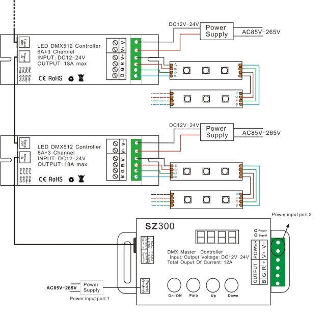 dmx512 分控器 控制器 dmx512解码器 3路通道输出