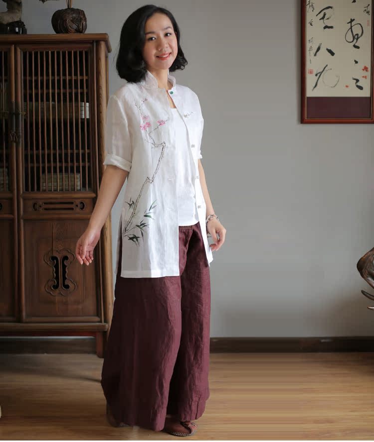 【佛笑缘之溪云闲 精品手绘梅花小写意中式单