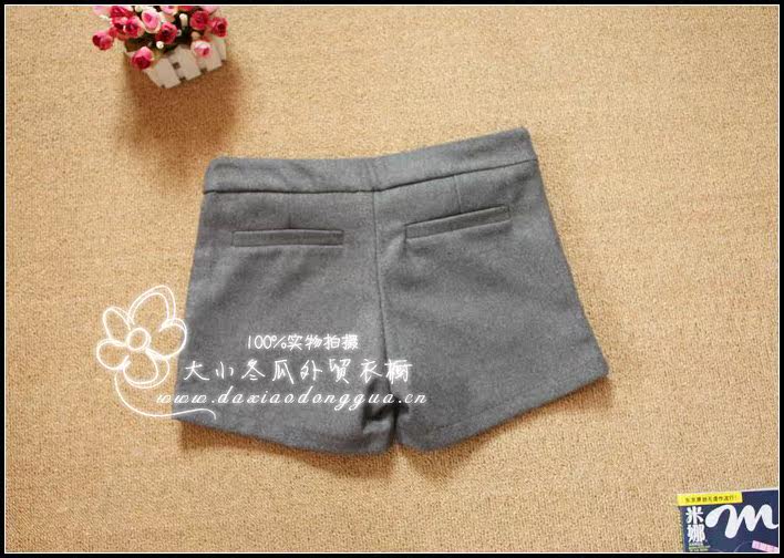 【清仓】外贸秋冬黑色<em>灰色</em>显瘦羊毛<em>呢子</em>靴裤/