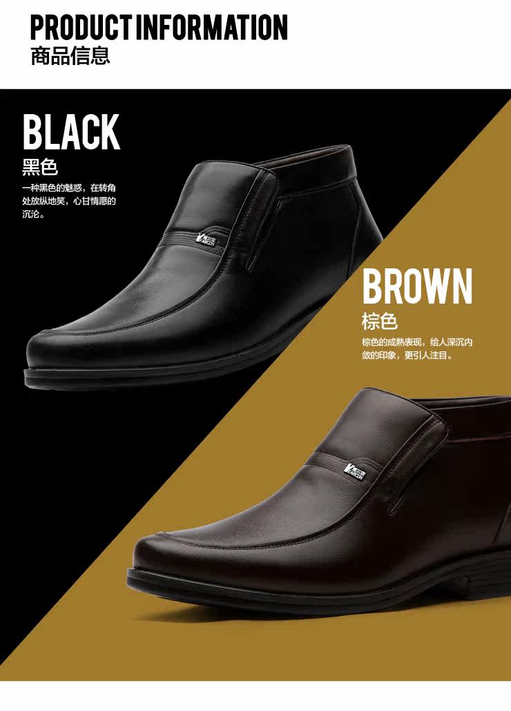 Yearcon authentic Pack email specials and new business first layer leather shoes dress winter thick warm men's cotton-padded shoes