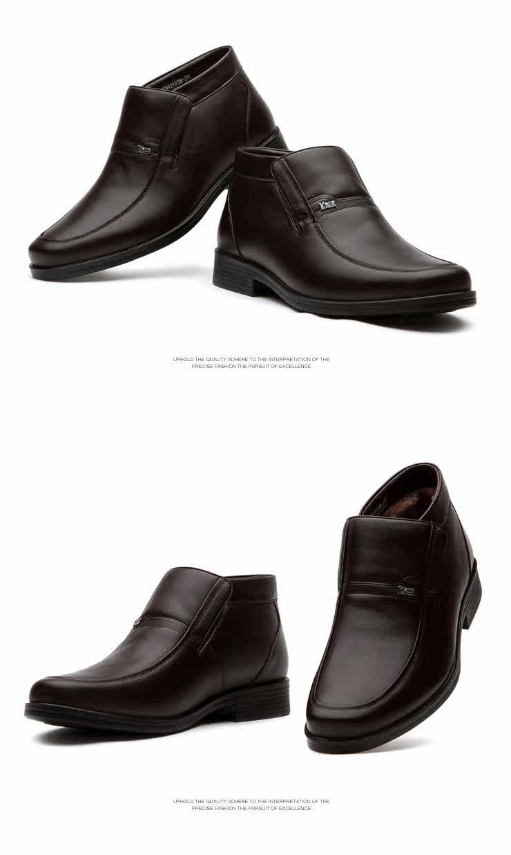 Yearcon authentic Pack email specials and new business first layer leather shoes dress winter thick warm men's cotton-padded shoes