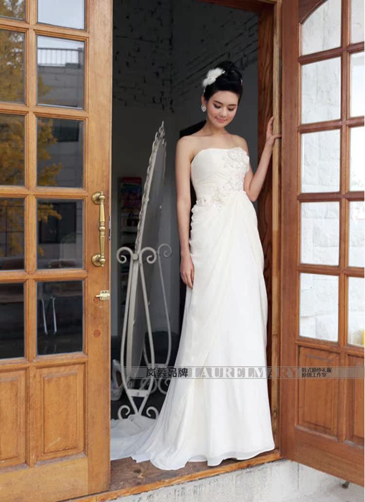 LAURELMARY sponsors the new Korean dress bridal new wedding dresses, chest bare little flowers nails Pearl dress banquet night ceremony clothing champagne color. size pictures, price, brand platters! Elections are good character, the national distribution, so why buy now enjoy more preferential! Health