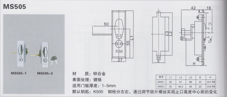 平推式消防锁