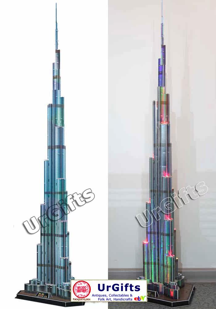 Paper 3D Puzzle Model Dubai Burj Khalifa Tower World Tallest Building
