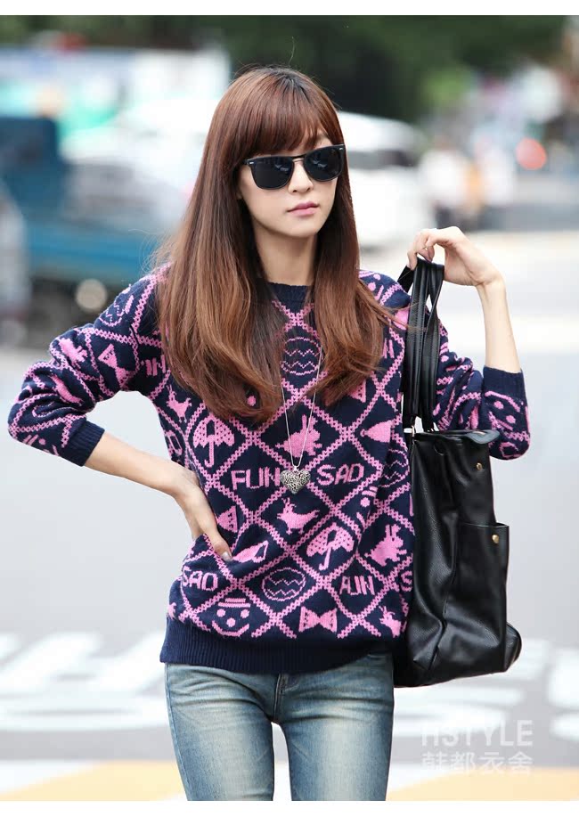 Свитер женский Korean homes have clothes gs1568 2013 Акриловое волокно Длинный рукав Свитер женский Korean homes have clothes gs1568 2013 Акриловое волокно Длинный рукав