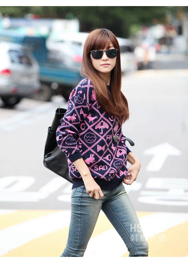 Свитер женский Korean homes have clothes gs1568 2013 Акриловое волокно Длинный рукав Свитер женский Korean homes have clothes gs1568 2013 Акриловое волокно Длинный рукав