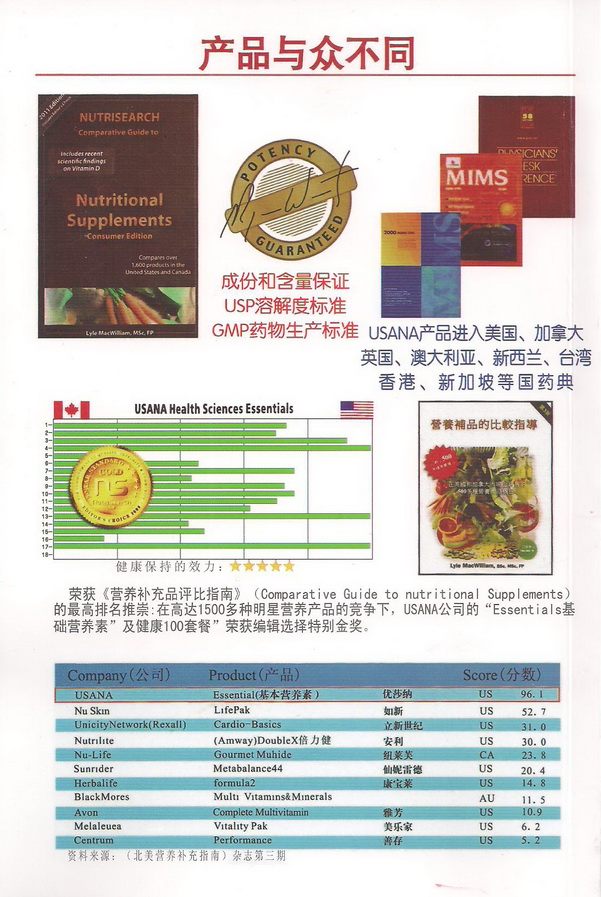 优莎娜葆婴资料USANA产品推荐计划优莎纳葆