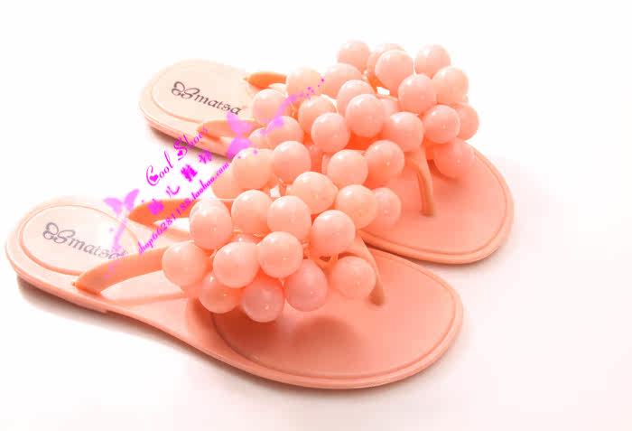 包邮 夏季新款 正品韩国matsa<em>麦莎</em> 葡萄拖鞋 平