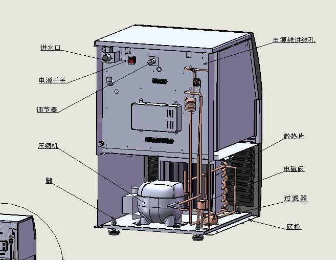 商用奶茶汉堡冰粒制冰机价格日产60kg