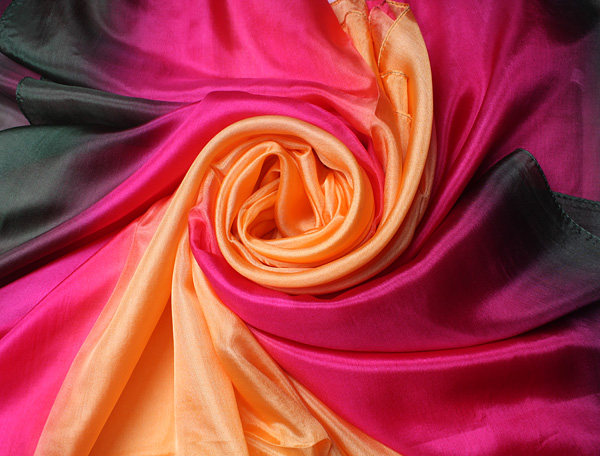 fashion soft red gradient real silk scarf