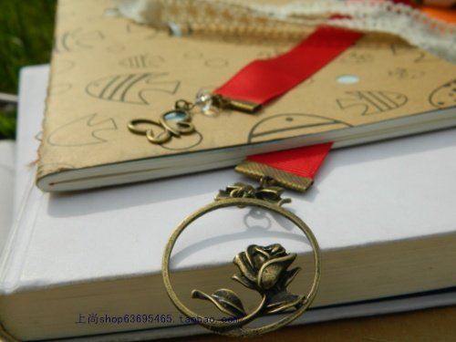 2cm ribbons 15cm creative metal bookmark Valentine's Day Gifts