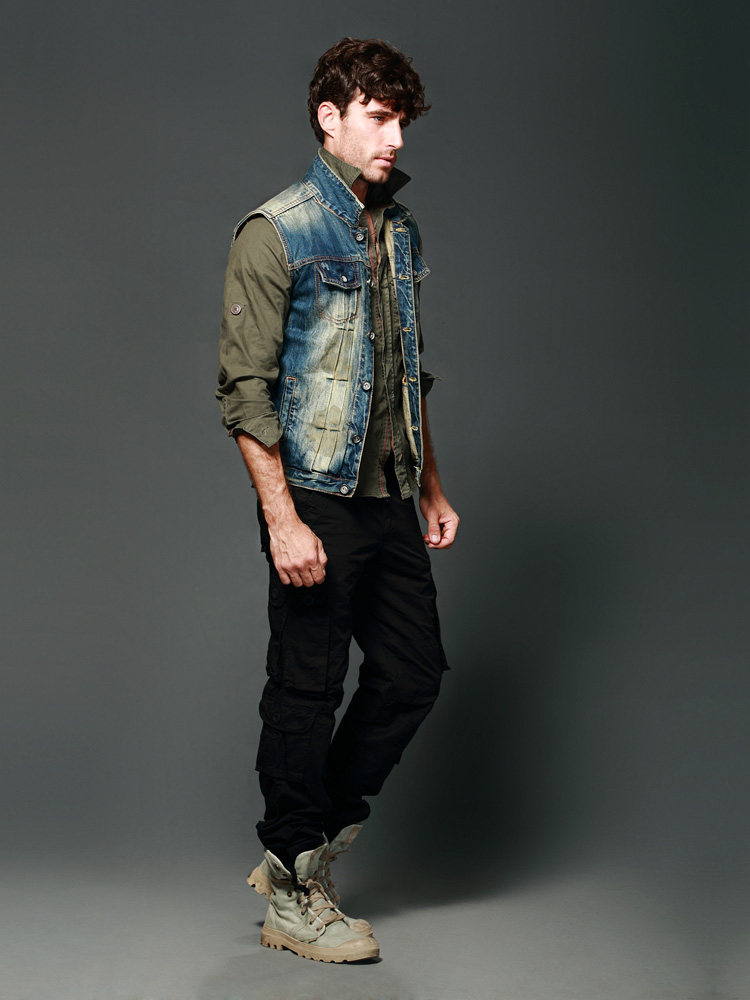 MATCH 麻吉 春装新品 <em>男士牛仔马甲</em> <em>无袖牛仔</em>