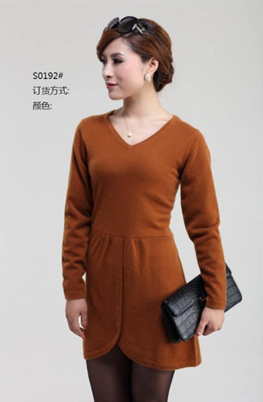 【量身定做不<em>起球纯山羊绒</em>OL女式小清新中长