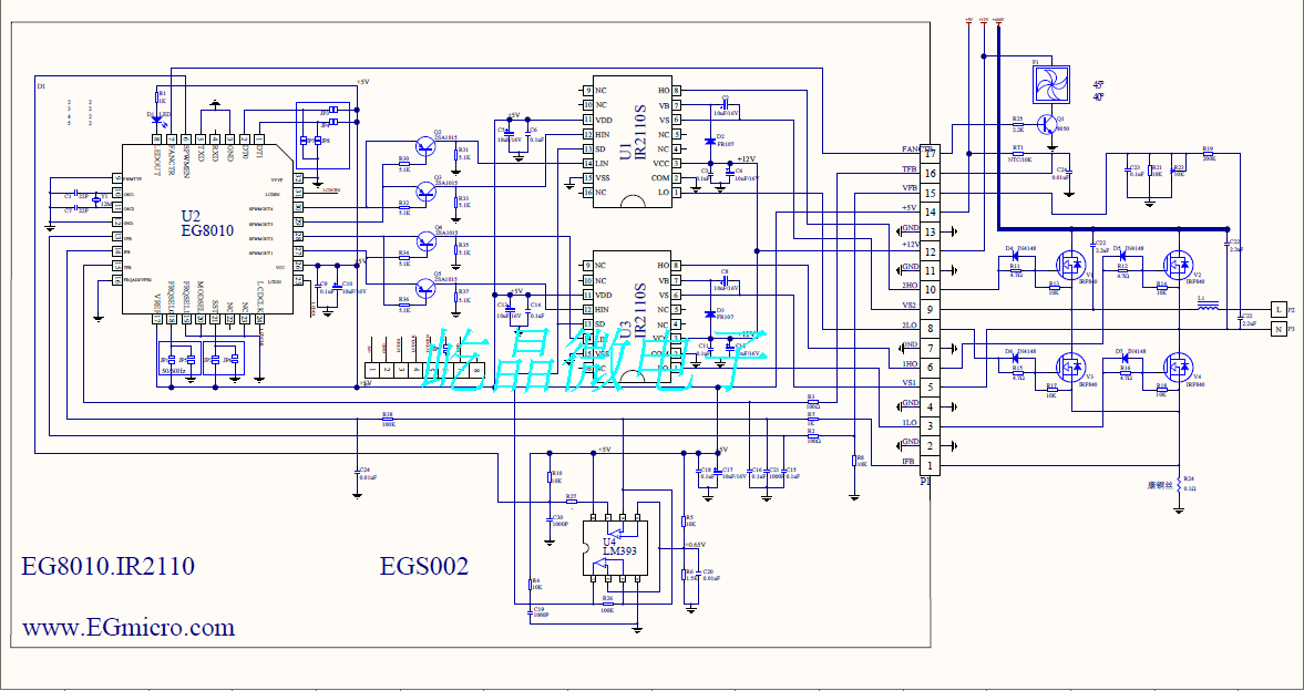 纯正弦波逆变器驱动板egs002 "eg8010 ir2110" 驱动模块