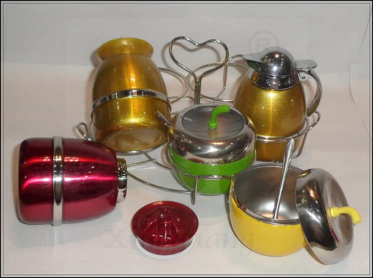 小皇冠五件套D厨房用品不锈钢调料盒 调味瓶罐