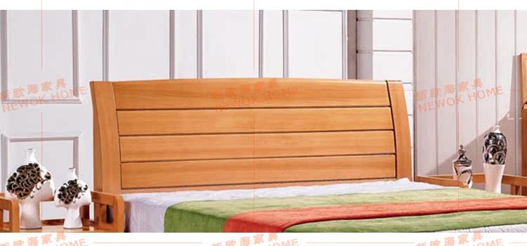 榉木实木床床头实拍图1