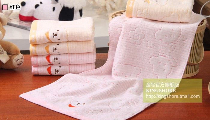 KINGSHORE Gold cotton towel four cartridge cartoon cute bear care skin soft and comfortable new products