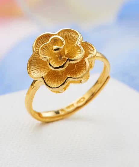 【评价】周大福官方正品黄金\/足金戒指花朵形