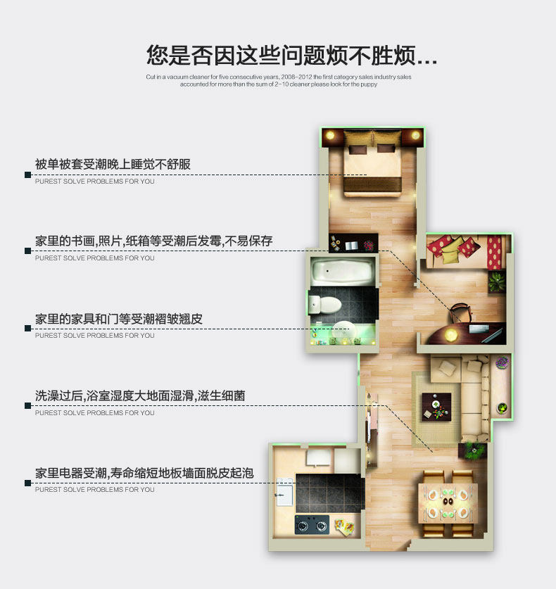 Осушитель воздуха 浦力适家用抽湿机 静音除湿器 地下室吸湿机 干衣除湿机yl-2610a Purest