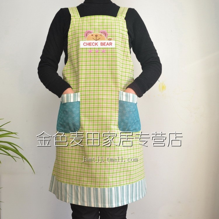 Classic Crown check bears senior Korean cotton thick apron sleeveless apron color optional 2-Pack games