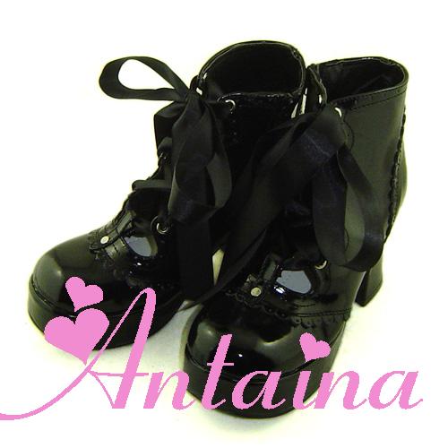 an * tai * na *   LOLITA   COS Retro elegant style silk ribbon Hollow out Single shoes 9973 Square heel waterproof