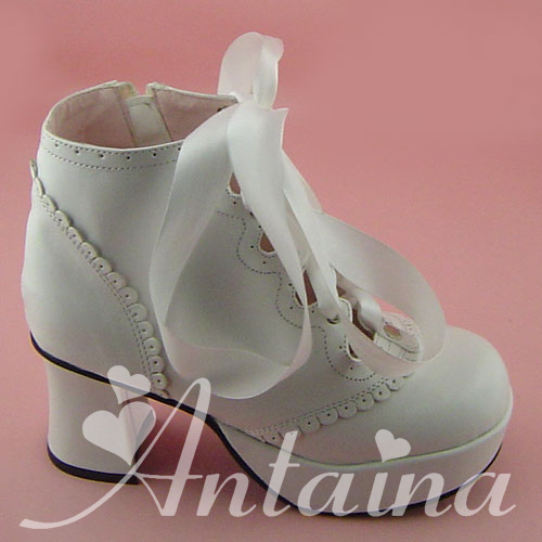 an * tai * na *   LOLITA   COS Retro elegant style silk ribbon Hollow out Single shoes 9973 Square heel waterproof