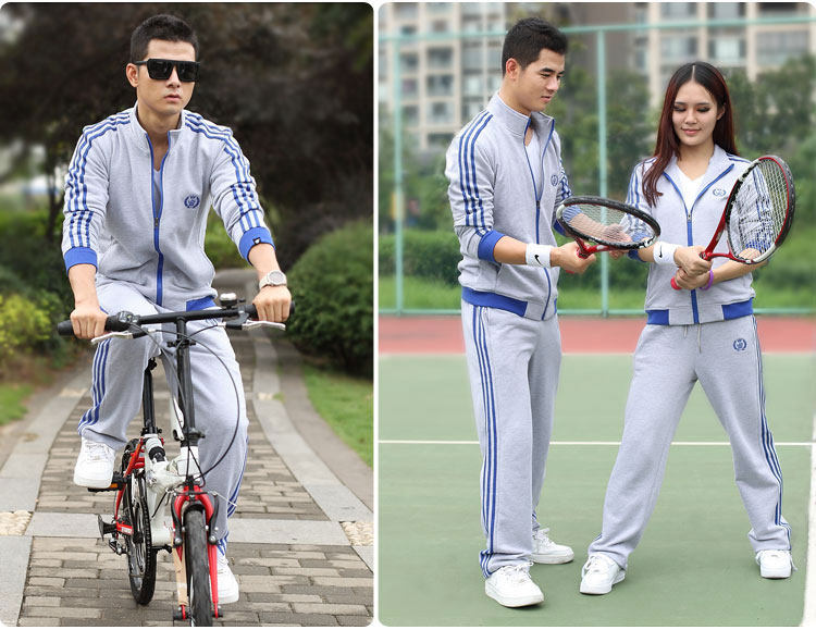 运动服<em>套装</em>男情侣运动<em>套装</em>男<em>女士</em>春秋休闲<em>开衫</em>