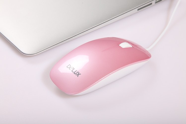 DELUX Delux Desktop Green Pink Limited M111BU Wired Mouse Laptop Mouse