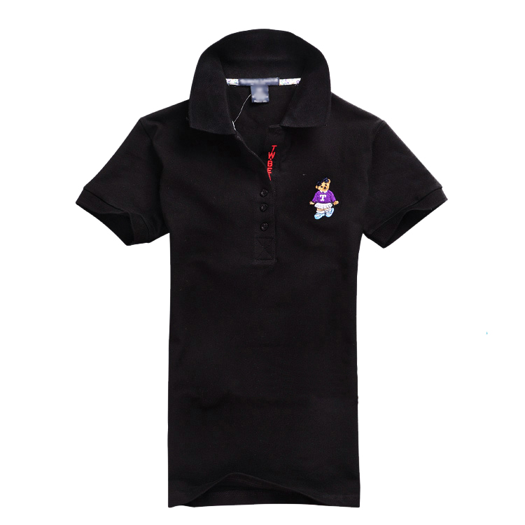 小熊有领polo衫女式夏装工作服休闲运动翻领保罗女士短袖修身t恤