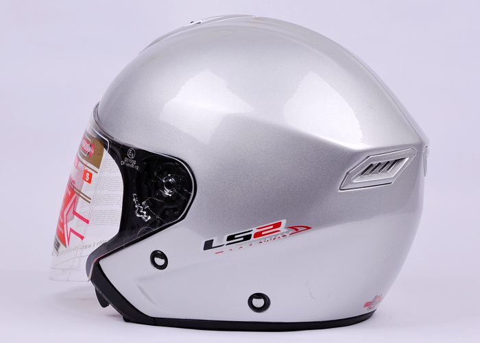 高端品质LS2 玻璃钢纤维双镜片摩托车半盔头