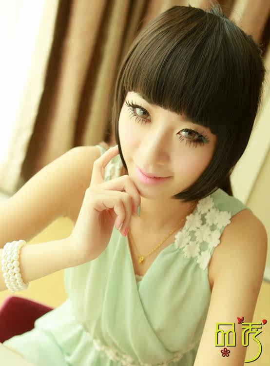 2013 New Sweet Hairpins Matte Women's Natural Seamless Neat Extended Two Sides Diagonal/Full Bangs Hairpiece Wig