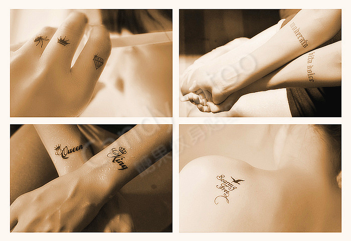 8元包邮2012新品糖果纹身贴 国王 <em>女王 英文</em>防