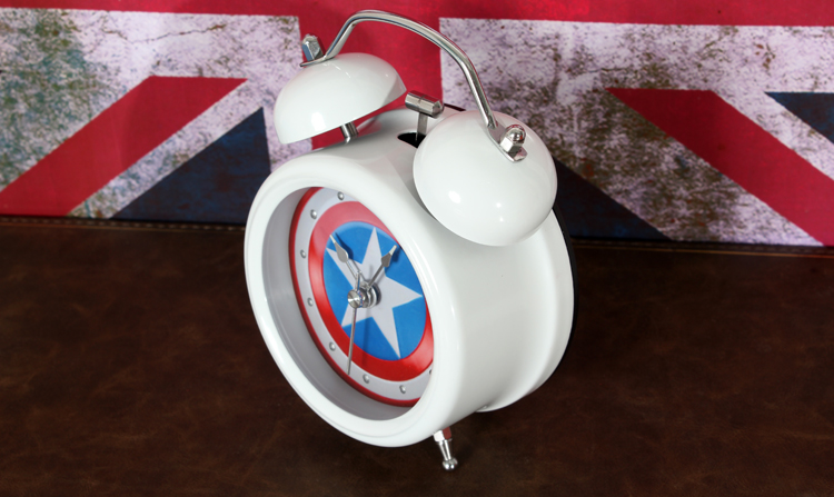 【电影动漫英雄美国队长闹钟 立体创意欧式 盾