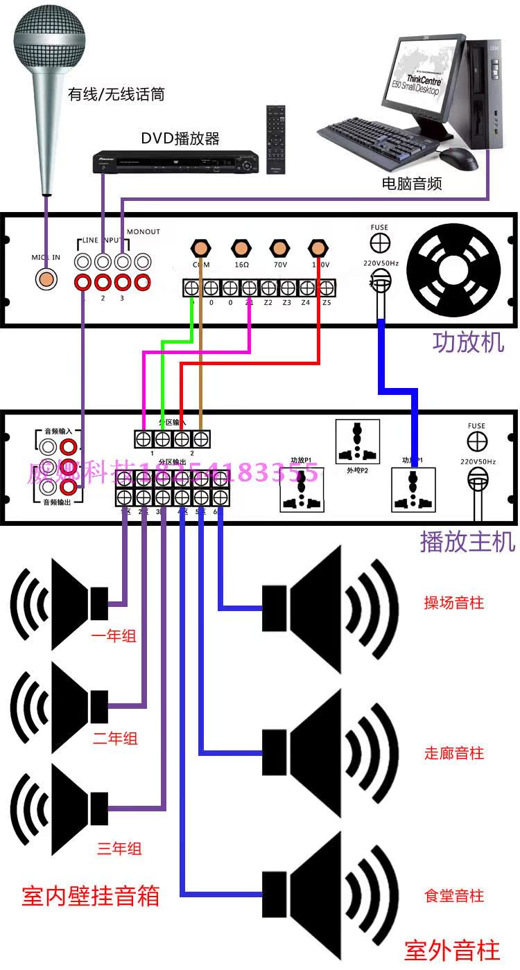 供应mp3定时播放器校园智能打铃收音定时广播主机背景音乐自动播放器