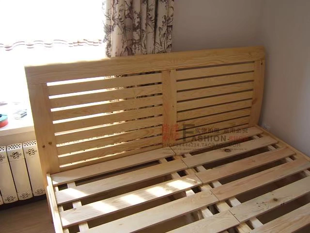 Giường gỗ thông giường gỗ cứng giường đôi / giường đơn / nội thất nhà ở giường hộp cao / giường gỗ cứng - Giường