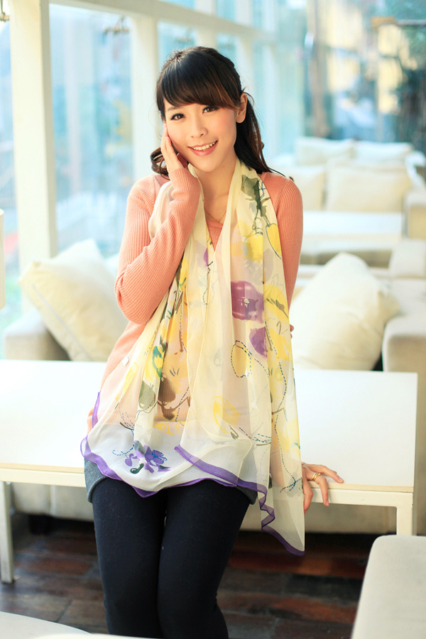шарф MUSES Connie s00s 2013 Женское Шифон, жоржет Шарф В горошек Весна и осень, Лето, Зима Цветочный принт шарф MUSES Connie s00s 2013 Женское Шифон, жоржет Шарф В горошек Весна и осень, Лето, Зима Цветочный принт