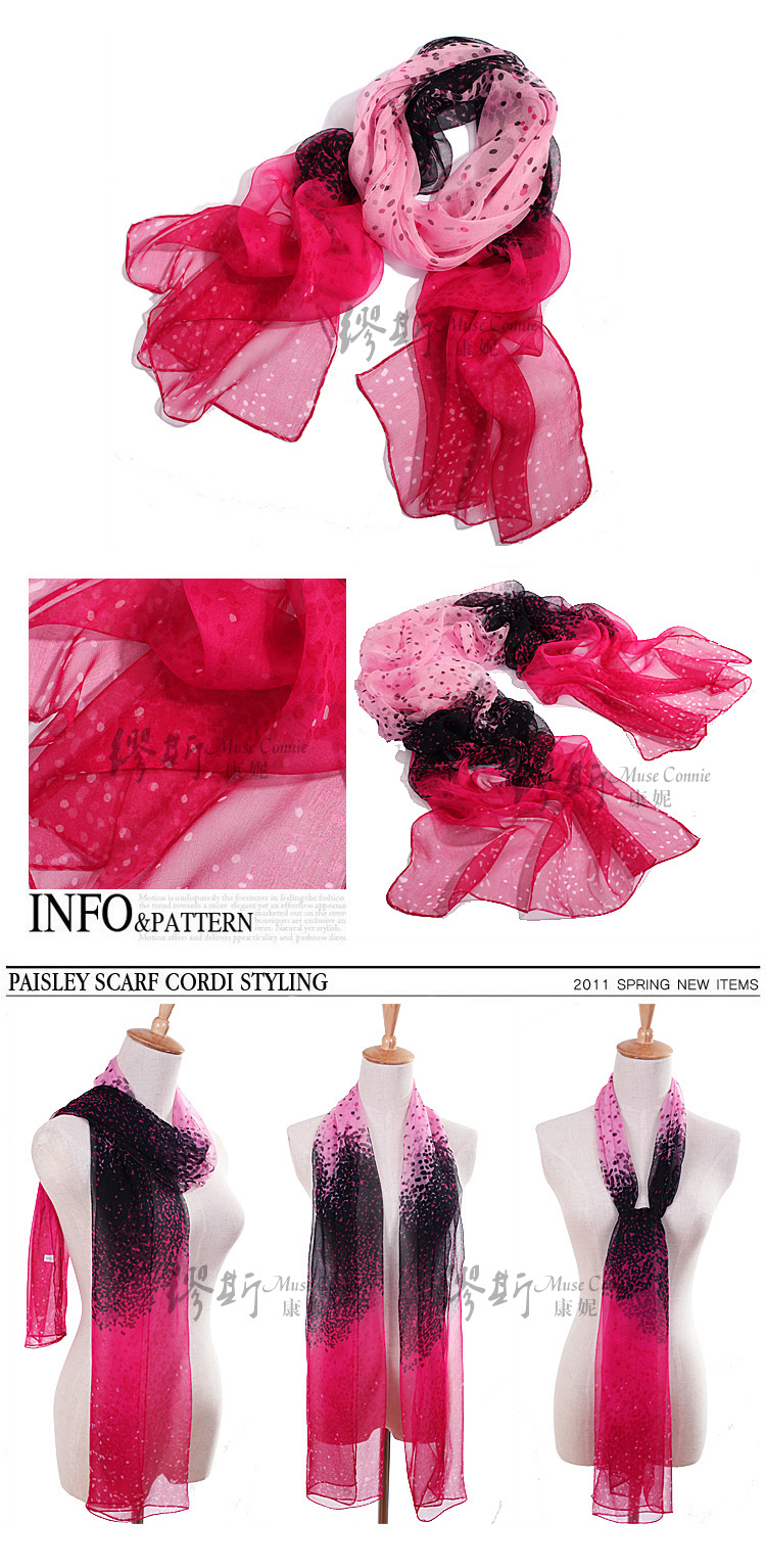 шарф MUSES Connie s00s 2013 Женское Шифон, жоржет Шарф В горошек Весна и осень, Лето, Зима Цветочный принт шарф MUSES Connie s00s 2013 Женское Шифон, жоржет Шарф В горошек Весна и осень, Лето, Зима Цветочный принт