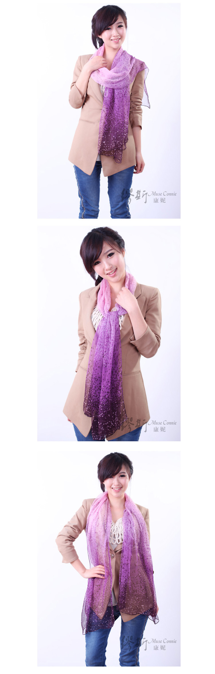 шарф MUSES Connie s00s 2013 Женское Шифон, жоржет Шарф В горошек Весна и осень, Лето, Зима Цветочный принт шарф MUSES Connie s00s 2013 Женское Шифон, жоржет Шарф В горошек Весна и осень, Лето, Зима Цветочный принт