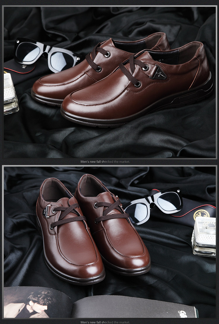 <em>保罗骑士</em>秋冬新款商务休闲鞋真皮软面男士<em>皮鞋</em>