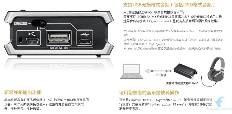 SONY 索尼便携式耳机声音放大器 PHA-2 大陆